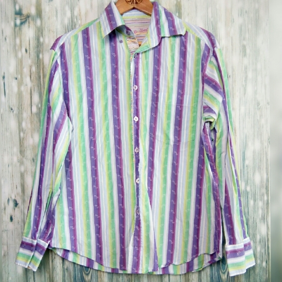 Bugatchi Other - Bugatchi spring color striped button down shirt